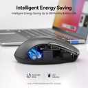 TECKNET Wireless Mouse (2.4G & BT5.0/3.0) Silent 4800 DPI Computer USB A & Bluetooth Mouse 6 Buttons, Wide Compatibility - Grey