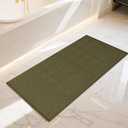 Bathroom Rugs Non Slip Washable, Super Absorbent Thin Bath Mat for Small Quick Dry Low Pile Bathroom Rug, (Dark Green, 47x20) (1'8" x 3'11" (47x20))