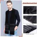 HooLing 3 Pcs Winter Scarf for Men Soft Warm Wool Scarves 71 x 12.6 Inches Blend Classic Plaid Men's Neck Wear