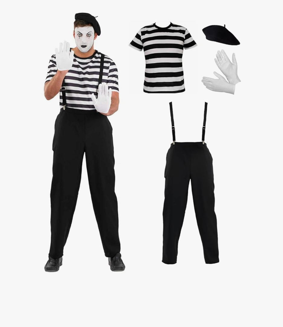 fun shack Mime Costume for Men, Large, Polyester, Halloween
