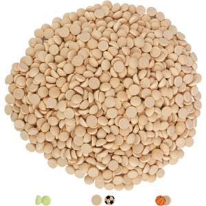 1000 Pack 0.6 Inch Half Wooden Balls, Unfinished Round Wood Half Spheres, 15 mm Half Round Wood Beads for Crafts and DIY Decorative Projects