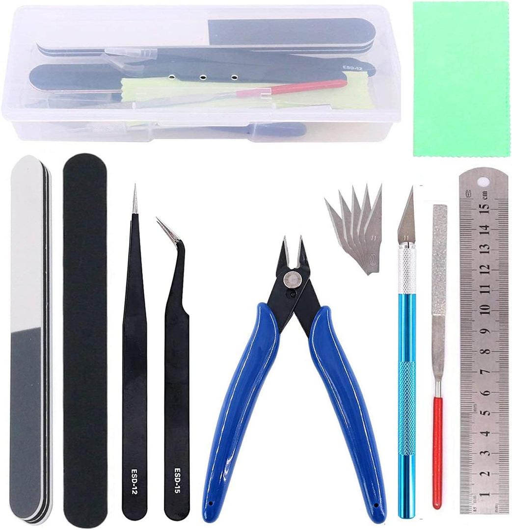 10Pcs Gundam Model Tools Kit Gunpla Tool Model Hobby Tool Kits Bandai Tool Gundam Modeler Basic Tools for Hobby Model Building Making Assembling