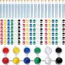 20 Pack 6 Colors Mini Acrylic Paint and Brushes Set for Kids Party Favor, Individual Paints Strips Sets with Brush for Kid, Student Painting Kit for Canvas