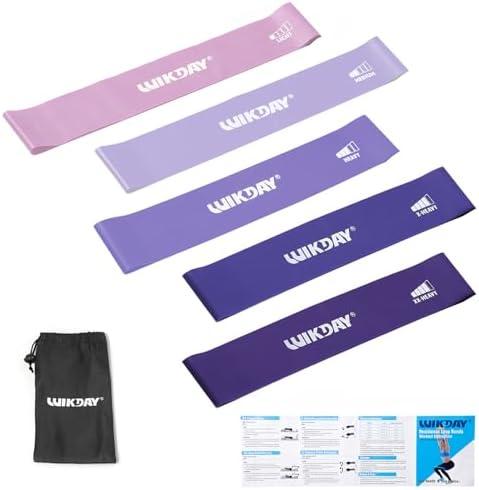 WIKDAY Resistance Bands for Working Out Exercise Loop Bands Workout Bands Set for Men Women Body Stretching, Crossfit Training, Home Workout, Physical Therapy, Booty Legs, Purple, Set of 4