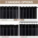 MIULEE Black Linen Curtains 90 Inch Long 4 Panels Light Filtering Window Drapes with Rod Pocket Back Tab for Living Room Bedroom Farmhouse Decor 42" W x 90" L Inches