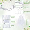 Funtery 6 Pcs First Communion Veils Girls Catholic Set 1st Communion Wreath Veil Headpiece Sock Necklace Bracelet Kid Wedding