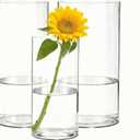 Clear Acrylic Cylinder Vase Set, 3 Pack Shatterproof Plastic Vases (3.9”x7.9”, 4.7”x9.8”, 5.9”x9.8”) for Home & Wedding Decor