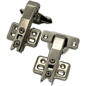 2 Piece Frameless Cabinet Door Hinges, 90 Degree Kitchen Hinges for Cabinet Folding Replacement Hardware [4 Holes]