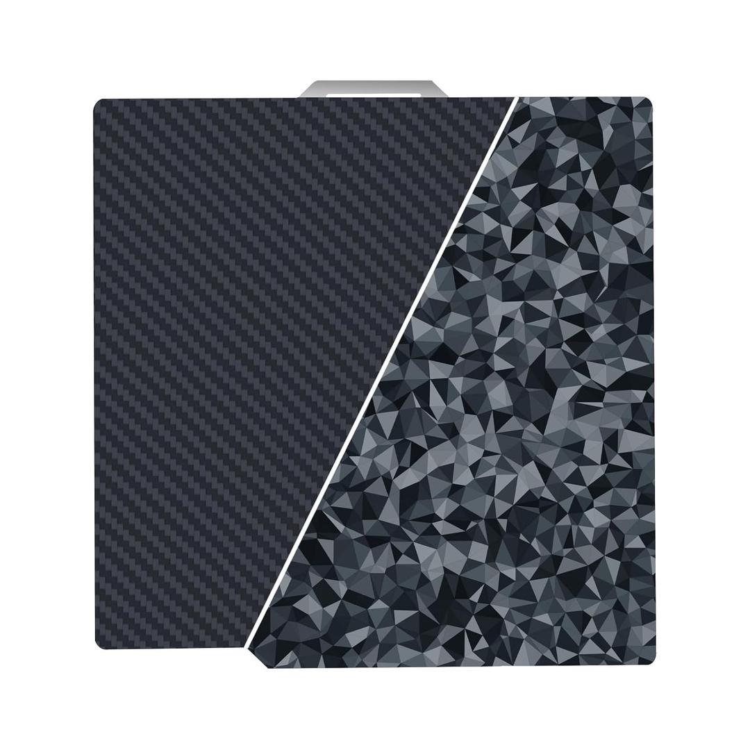 257x257mm Build Plate for Bambu Lab X1C X1 X1E P1P P1S P2S A1 3D Printer, Diamond PEO + Carbon Fiber PET Good Adhesion Spring Steel Plate for Bambulab 3D Printer