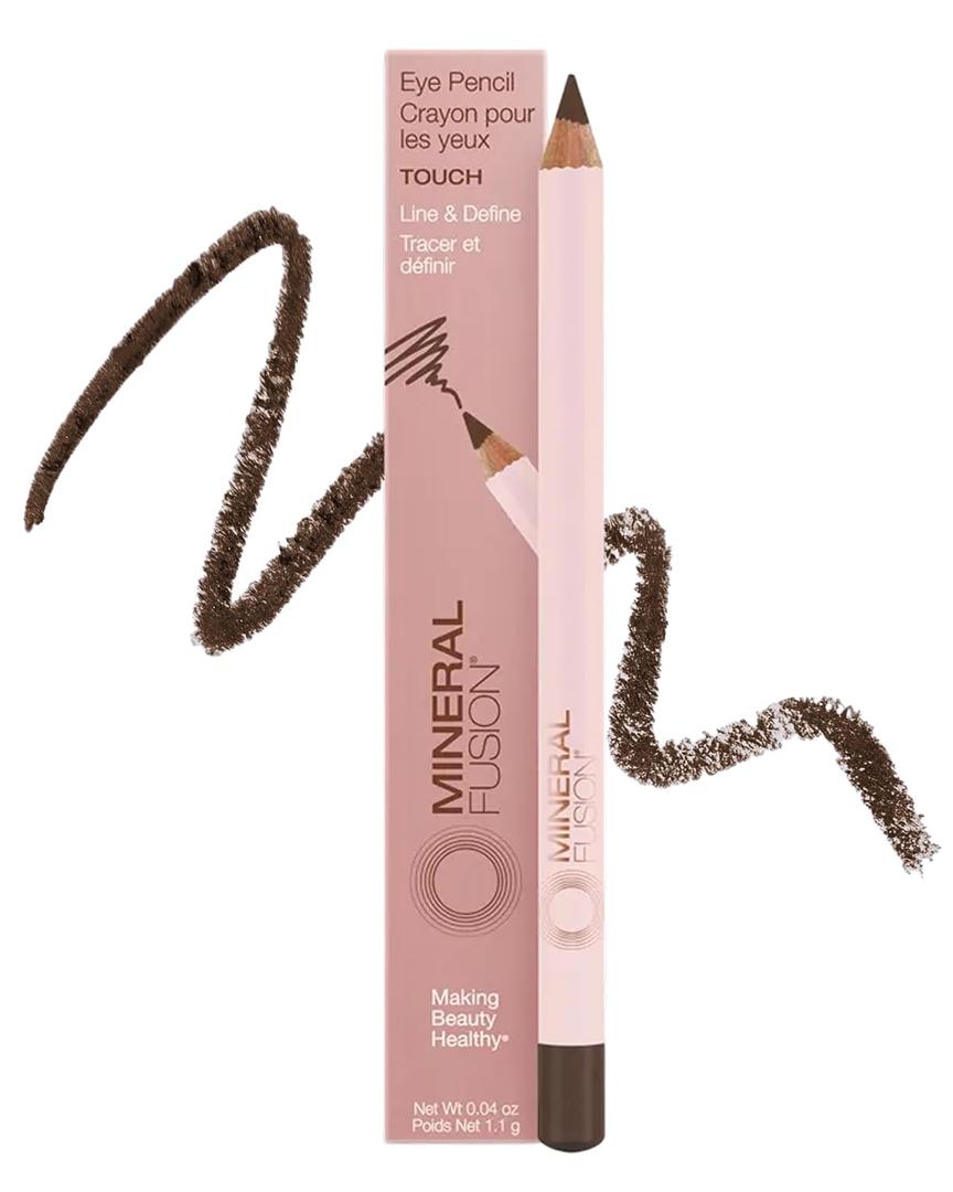 Mineral Fusion Eye Pencil (Dark Brown  Touch)  Eyeliner with Soothing Chamomile, Meadowfoam & Vitamin E  Smooth & Long Lasting, Hypoallergenic, NonIrritating Eye Makeup
