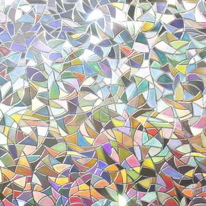 Amiya Rainbow Window Privacy Film Stained Glass Clings, 3D Static Glass Cling Sticker Decorative Home Vinyl Heat Control Anti-UV,23.6x78.7 Inch,Rainbow