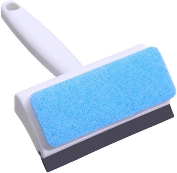 Baluue Double-Sided Window Cleaner 2-in-1 Squeegee and Scrubber Sponge for Car Windshield Mirrors and Shower Tiles 7.28 Inch Handheld Glass Cleaning Brush