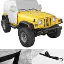 JeCar Waterproof Car Cover, Indoor Outdoor All Weather Tail Cover UV Protection Compatible with Jeep Wrangler 1997-2006 TJ LJ, Exterior Accessories