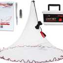 BasicGear Cast Net | Lead, 3ft-12ft Radius, 3/8 or 1/4 inch Mesh for Freshwater and Saltwater Bait Fish| Professional Grade and Upgraded Material | Throw Style