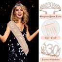 30th Birthday Decorations for Her, 30th Birthday Sash and Crown, Cake Topper and Candles, Pop Up Card, Number Balloons, 30 Year Old Gifts for Women, 10pcs