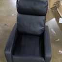 FDW Recliner Sofa Massage Chair Home Theater Seating with Lumbar Support and Padded Backrest for Living Room and Bedroom (Leather, Black)