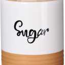 LEETOYI Ceramic Food Storage Containers with Lid, 31oz Farmhouse Kitchen Decor, Countertop Food Storage Caddy Organizer 4.5 Inch (Labeled Sugar)