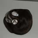 HAIRCUBE Short Dark Brown Bob Wigs Shoulder Length Wigs for Women Middle Part Heat Resistant Fibre Synthetic Wig Daily Natural looking