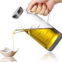 Olive Oil Dispenser Glass Bottle Cruet 18 oz with Stainless Steel lid and Vinegar Bottles for Kitchen Cooking Container set 1pcs (18oz, Metal Lid)