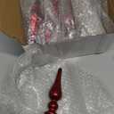 Liliful 6 Pcs 6.3 Inch Burgundy Red Mercury Glass Finial Christmas Hanging Finials Ornaments Assorted Mercury Glass Decor for Christmas Xmas Tree Vintage Holiday Decoration