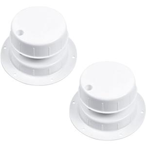 BESULEN RV Plumbing Vent Caps, Sewer Vent Cover Caps Kit for RV Trailer Camper Motorhome, 2 Pcs RV Roof Vent Cover Replacement for 1 to 2 3/8 Inch Pipe, White Plastic Roof Cover Car Accessories