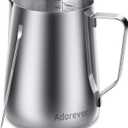 Milk Frothing Pitcher, 50oz Steaming Pitcher Stainless Steel Espresso Machine Accessories for Coffee Bar, Cappuccino Barista Tools Milk Jug Steamer Frother Cup with Decorating Latte Art Pen
