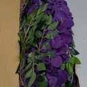 Purple Wisteria Garland Artificial Flowers 2PCS 5.91FT/Piece Fake Wisteria Dark Purple Artificial Wisteria Vine Rattan Silk Hanging Flowers for Wedding Arch Garden Floral Decor (Dark Purple)