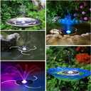AISITIN 3.5W Solar Fountain Pump, LED Lighting Solar Water Pump Floating Fountain with 6 Nozzles, 1500mAh Battery Backup for Bird Bath, Fish Tank, Pond or Garden Decoration Solar Aerator Pump
