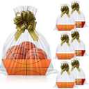 Gilprop 6 Set Basketball 2026 Senior Night Baskets for Gifts Empty 10 x 8 x 3.2 Inch Paper Gift Box with Cellophane Wraps Ribbons Bows Cardboard Basket Tray Sport Party Favor Holiday Gift Packaging