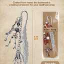 Buleens 2 Pack Bookmarks for Women Reading - Book Marks for Readers Book Lovers, Gothic Red Sword Skull Skeleton Personalized Metal Bookmark with Pendants, Aesthetic Book Accessories Reading Gifts