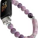 Crystal Beads Stretch Watch Band Compatible for Fitbit Inspire 3, Handmade Good Luck Stone Beaded Band for fitbit inspire 3
