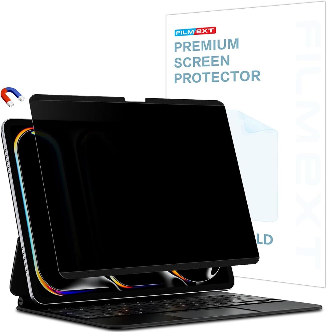 Magnetic Privacy Screen for iPad Pro 13 inch M5 2025/M4 2024(8th/7th Generation),Removable Anti Spy Glare Blue Light Filter Black Secrity Privacy Film