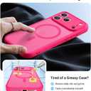 Magnetic for iPhone 17 Pro Max Case, Full Camera Protection, Compatible with MagSafe,Military-Grade Shockproof, Anti-Slip, Matte Slim Cover for i Phone 17 Pro Max Prone Case 6.9",Hotpink
