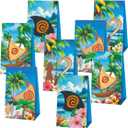 12pcs Cartoon Ocean Girl Party Favor Bags Candy Boxes, Moa Hawaiian Gift Bags Birthday Party Supplies