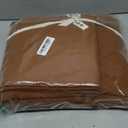 MooMee Bedding Duvet Cover Set 100% Washed Cotton Linen Like Textured Breathable Durable Soft Comfy (Solid Dark Orange, King 104"x90")