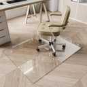 Koonmi Chair Mat for Carpet, Tempered Glass 30"x48" Office Chair Mat, Glass Chair Mats with Rounded and Polished Edges, Ideal for Hardwood Floor, Carpet, Office, Desk, Rolling Chair (Transparent)