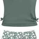 Girls Tankini Swimsuits Two Piece Bathing Suit Drawstring Swimwear Set for Girls 15-16 Years