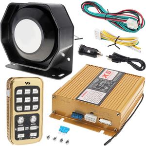 DC12V 200W 18 Sound Loud Car Warning Alarm Police Siren Horn Speaker with MIC System and Remote Control