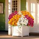 12 Bundles Artificial Daisies Flowers Outdoor Fake Plants White Gerber Daisy Fake Foliage Greenery Faux Plants for Graves Hanging Outside Planter Window Box Wedding Decoration