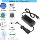 36V 4A Power Supply Adapter 100-240V AC to DC 144W Power Transformer 5.5mm x 2.5mm/2.1mm DC Output Jack 36V Volt AC Power Supply for LED Lights LED Driver CCTV Security System Inkjet Printer