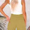 Womens Relaxed Fit Casual High Waist Pocketed Denim Shorts (Yellow)