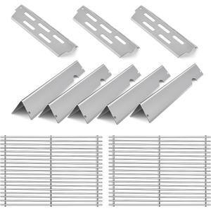 66095 Grill Grate Replacement Parts with 66032 Flavorizer Bars & 66795 Heat Deflector, Compatible with Weber Genesis II 300, LX 300 GS4, E&S 310 315 320 325 340, 66802 Grill Parts