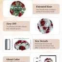 BLOSMON Fake Flowers Ball Wedding Centerpieces 2 Pcs Crimson Rose Babys Breath Artificial Flowers Center Pieces Decoration for Table Silk Kissing Floral Bouquet Arrangements for Home Party DIY Decor