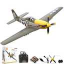 VOLANTEXRC Brushless 4CH RC Plane P51D Mustang 500mm Remote Control Airplane Fighter RTF with 6-Axis Gyro, 3 Modes & Aerobatics, 2.4GHz Radio Controlled Aircraft for Beginners, Boys & Adults