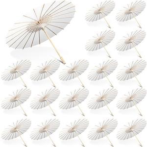 Sanwuta 20 Pcs Paper Umbrella 23.6'' Paper Parasol DIY Decorative Gift Chinese Umbrella for Wedding Christmas Props