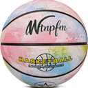 2 x Kids Basketball Size 3 (22"),Youth Basketball Size 5(27.5") for Beginner(Boys&Girls) Premium Rubber Indoor Outdoor for Age Under 12 (green-pink-blue-Mix)