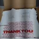 Thank You Plastic Bags1000 Count White With Handle 4 Gallon (11.5" x 6.5" x 21"), T-shirt Trash Bags Liner For Grocery, Shopping, Small Business, Restaurants (Made In USA)