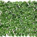 Expandable Faux Ivy Fence Privacy Screen Stretchable Artificial Hedge Single Sided for Balcony Patio Garden (1PC, Grape) (Light Green)
