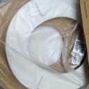MAYFAIR 844BN 000 Toilet Seat with Brushed Nickel Hinges will Never Come Loose, ROUND , White, 1 Pack - ROUND