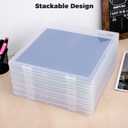 Scrapbook Paper Box Set 6 Pack, 12x12 Scrapbook Organizer with U-Shaped Lock, Stackable Clear Plastic Craft File Organizer for Cardstock and Scrapbooking Supplies